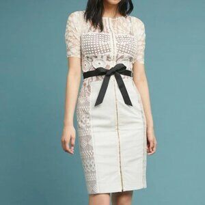 Anthropologie x Byron Lars Carissma Sheath Dress Size 6 Ivory